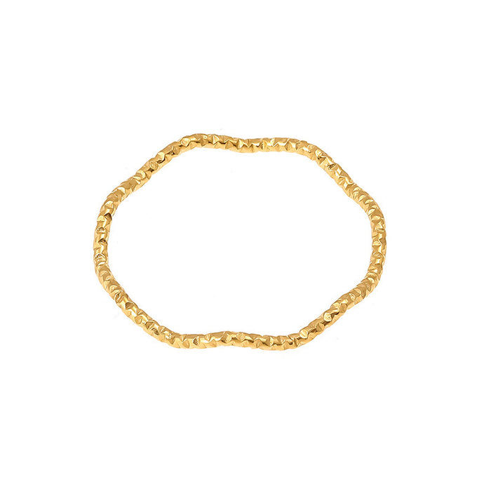 Wholesale plain rings with wave pattern and fine glitter