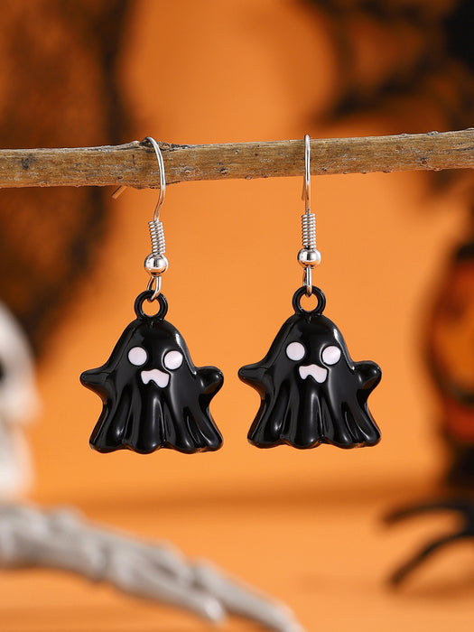Wholesale Halloween Cartoon Stud Earrings Set - Spooky Pumpkin, Ghost & Bat Alloy Earring Multipack for Women
