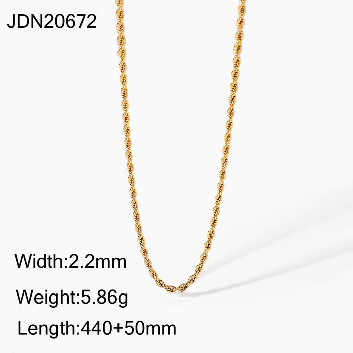 Collar de cadena fina bañado en oro de 18 quilates con colgante - Joyería de moda para mujer