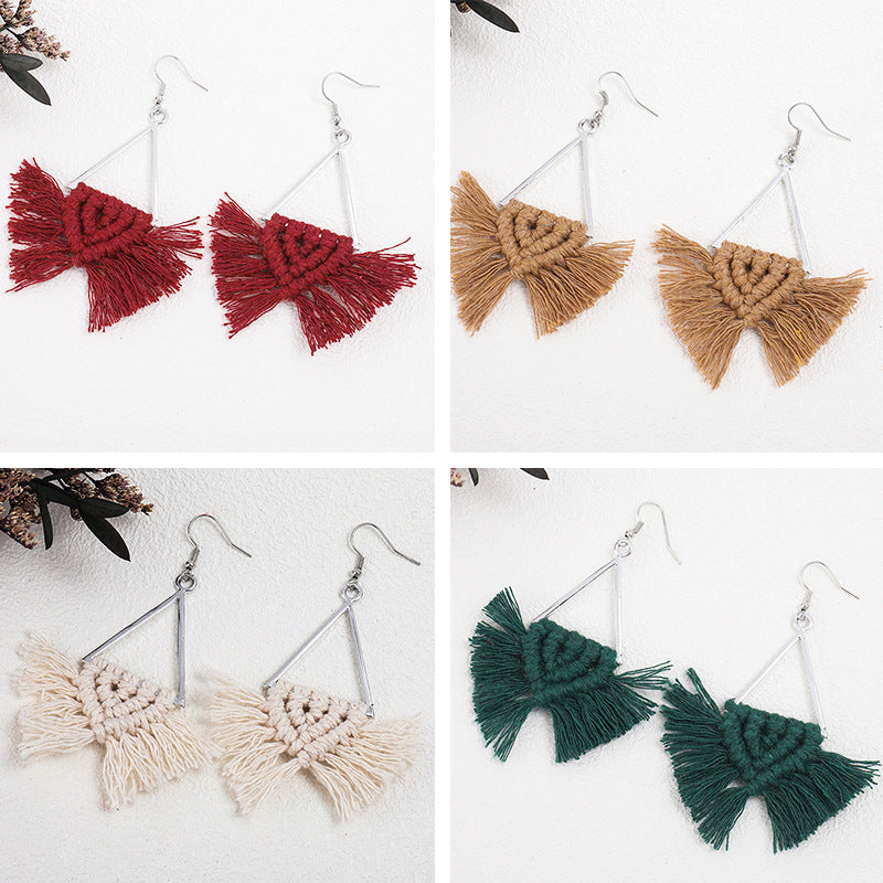 Handwoven Bohemian Tassel Earrings for Simple Ethnic Style