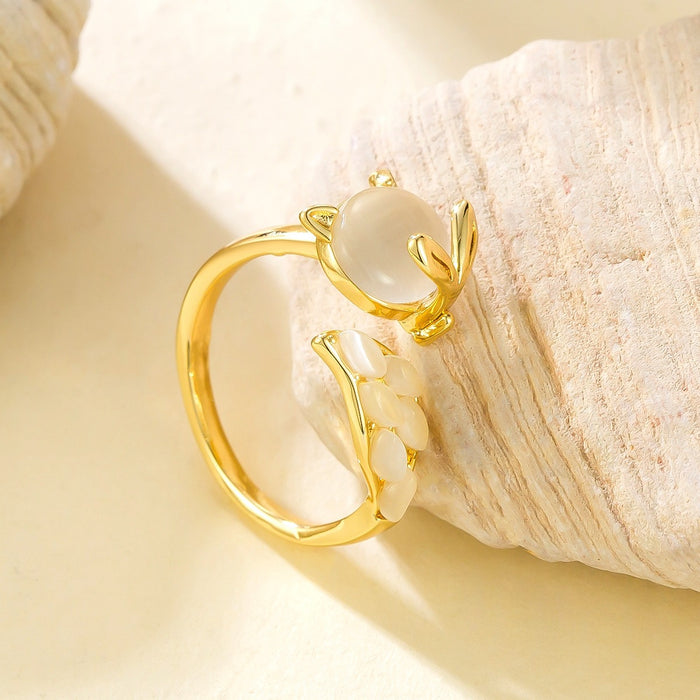 Wholesale cat's eye stone fox open ring