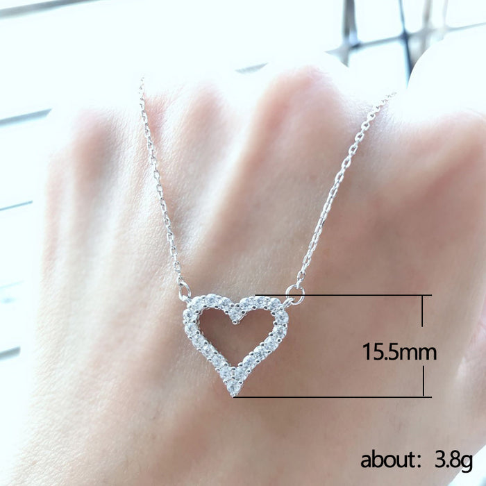 Heart Shaped Love Necklace with Diamonds Valentine's Day Gift