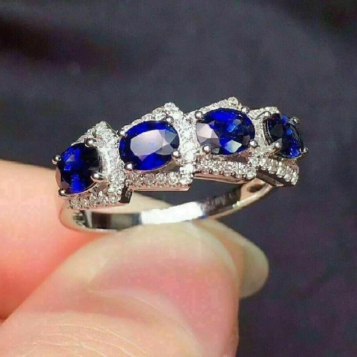 Klein blue zircon ring celebrity style retro magazine style ring