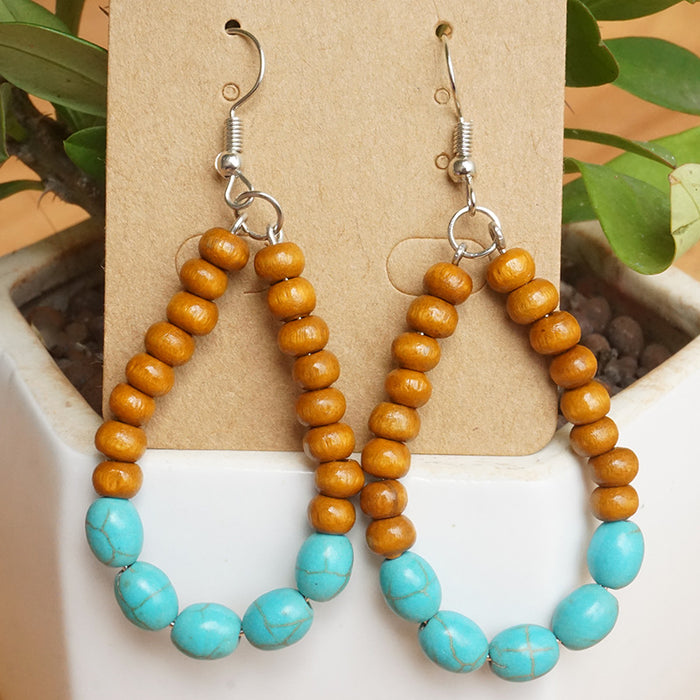 Wooden beaded earrings