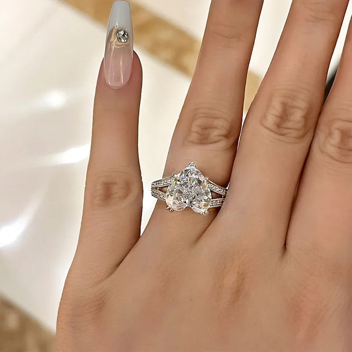 anillo de lirio retro abierto joyería grabada