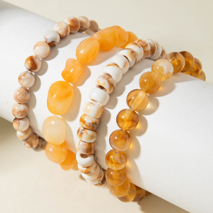 Multi-layered Bohemian acrylic beaded bracelet