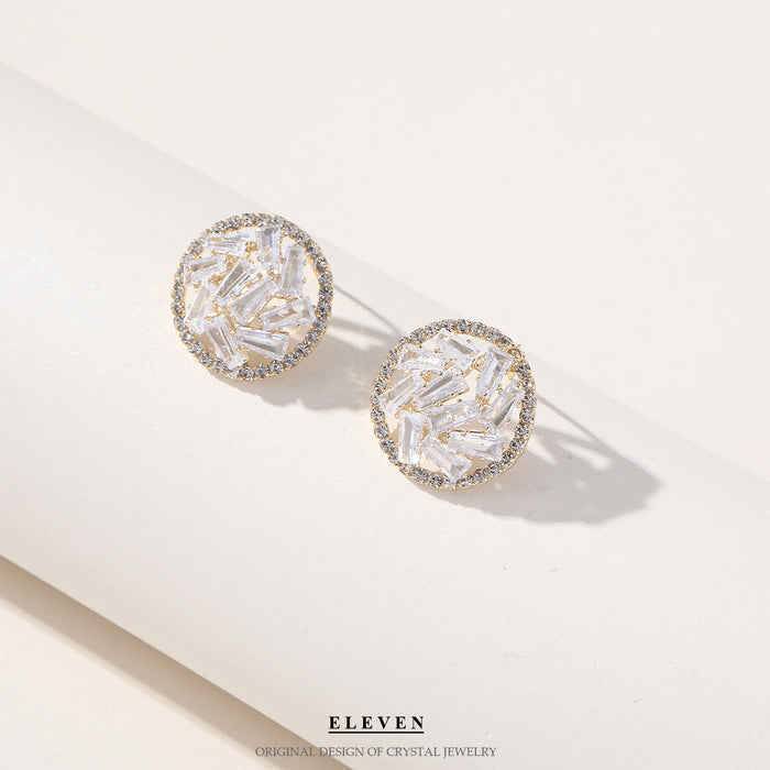 Round Moissanite Earrings - Exquisite and Stylish Zircon Jewelry for Women