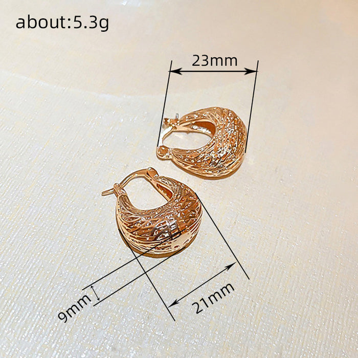 Hollow U-shaped earrings, light luxury and exaggerated metallic earrings