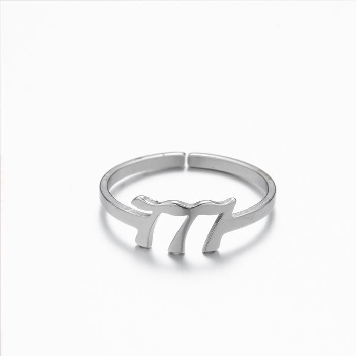 Lucky number ring, stainless steel 111-999 open memorial ring wholesale