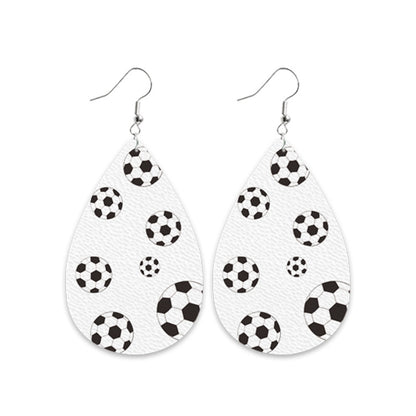 New Football and Leopard Print Earrings with Velvet and Leather Elements