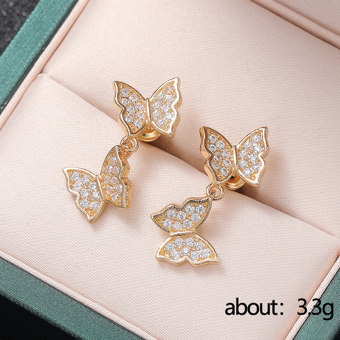 Snowflake Shaped Earrings Micro-Inlaid Zirconia Women's Earrings