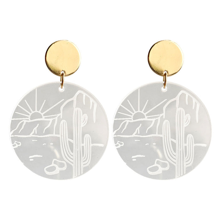 Cactus transparent acrylic earrings