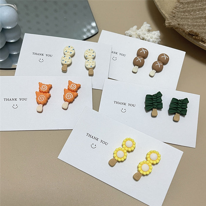 Oden string earrings creative food play cartoon earrings student style