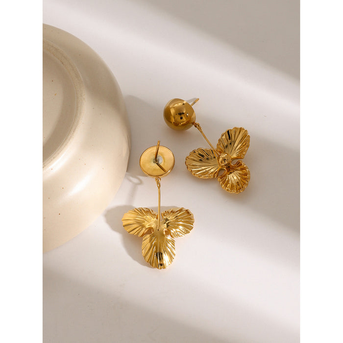 Pendientes de estrella de mar de acero inoxidable bañados en oro de 18 quilates: joyería única con diseño en 3D