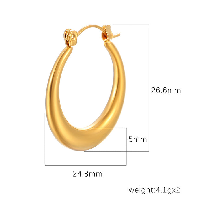 Half-circle hollow earrings French 18K plated earrings