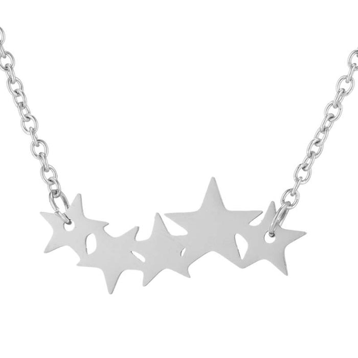 Camera puzzle star pendant necklace, stainless steel girls simple love necklace wholesale