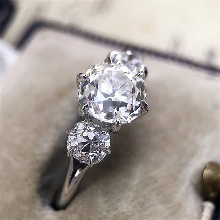 Two-color electroplated zircon ring for women ins new style ring jewelry