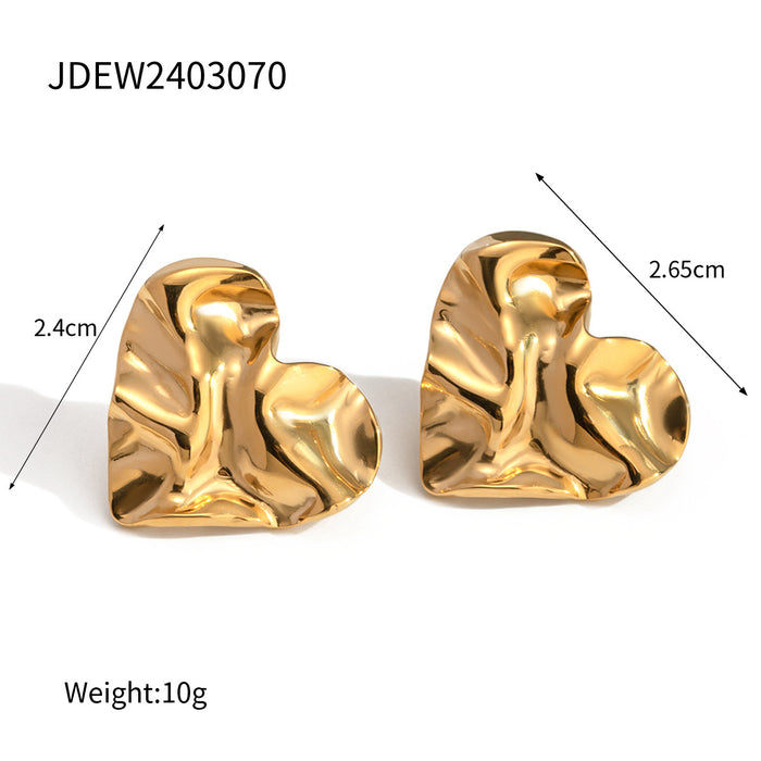 Pendientes de concha de acero inoxidable bañados en oro de 18 quilates: joyería minimalista de alta gama