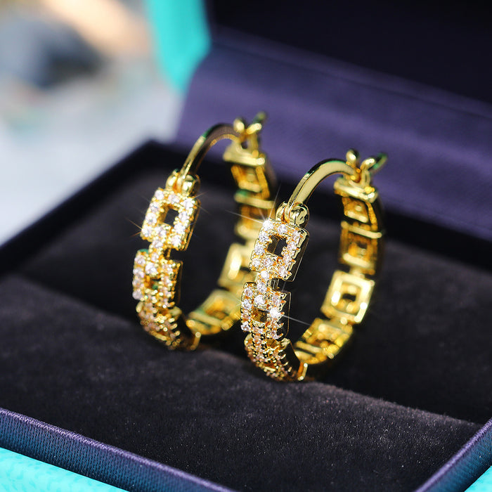 Zirconia Hoop Earrings