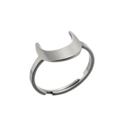 Fashionable and simple stainless steel geometric ring, star and moon open ring wholesale - wallojewerly 