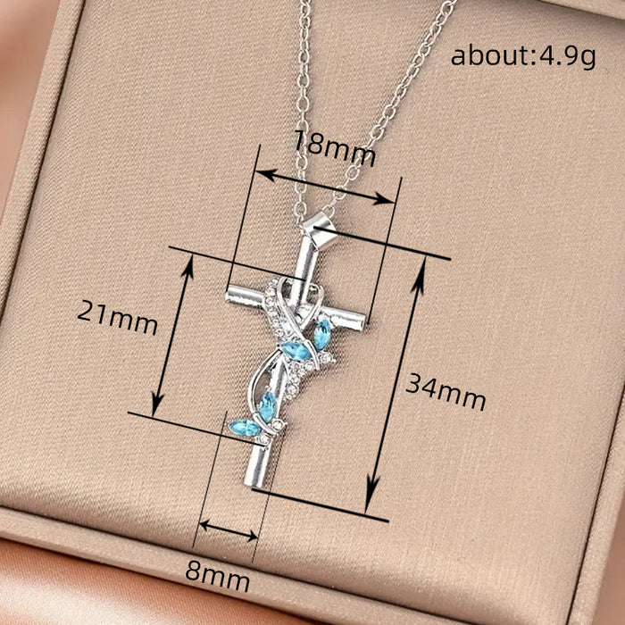 Animal butterfly cross necklace pastoral style necklace