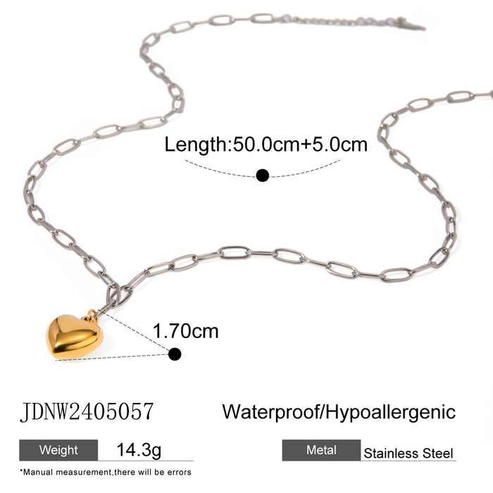 Stainless steel love contrast pendant necklace clavicle chain titanium steel