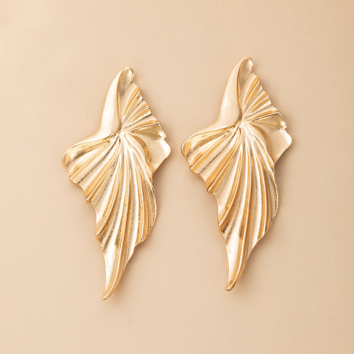 Punk style exaggerated leaf geometric long earrings