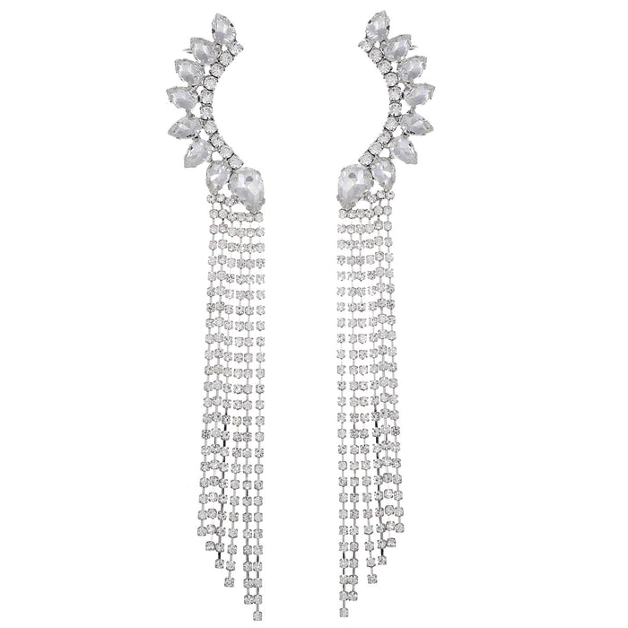 Popular Rhinestone Earrings - Long Tassel Dangles for a Sophisticated Look