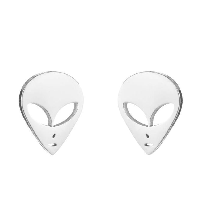 Cartoon stainless steel delicate stud earrings - wallojewerly 