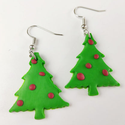 Christmas Clay Earrings - Heart, Tree, and Snowflake Original Design