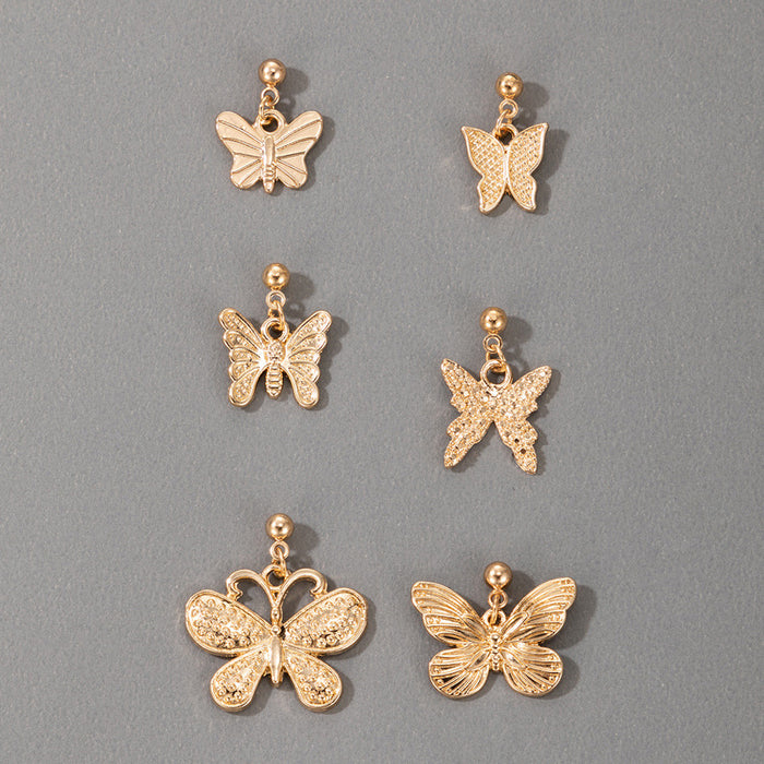 Fairy-style butterfly various shapes earrings set