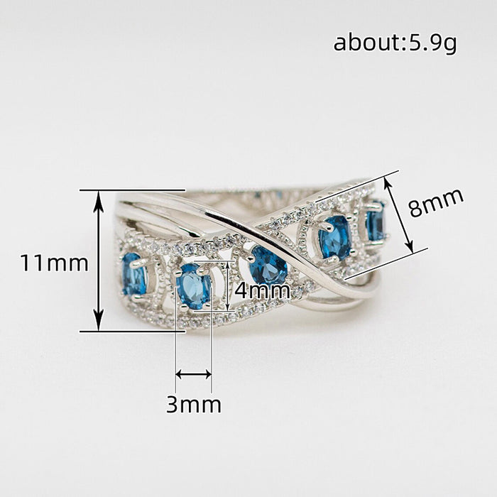 X-shaped cross hollow ring fashion retro ring