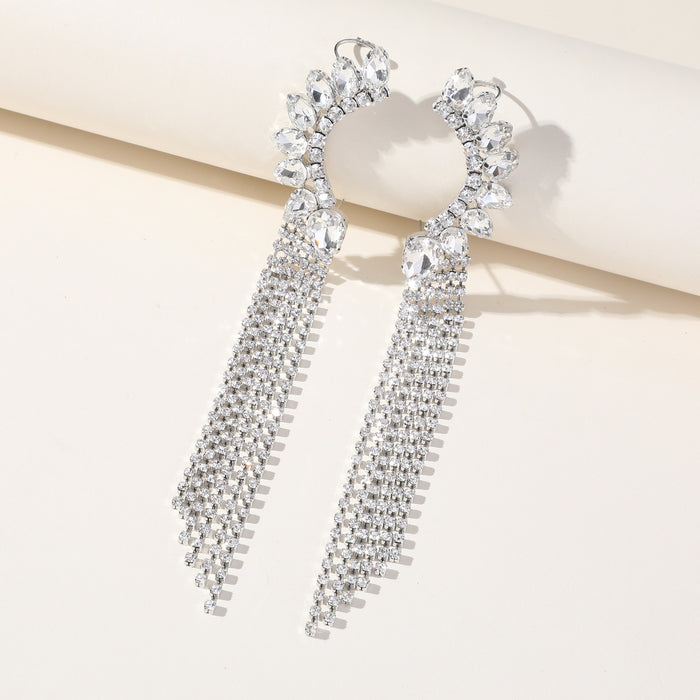 Popular Rhinestone Earrings - Long Tassel Dangles for a Sophisticated Look