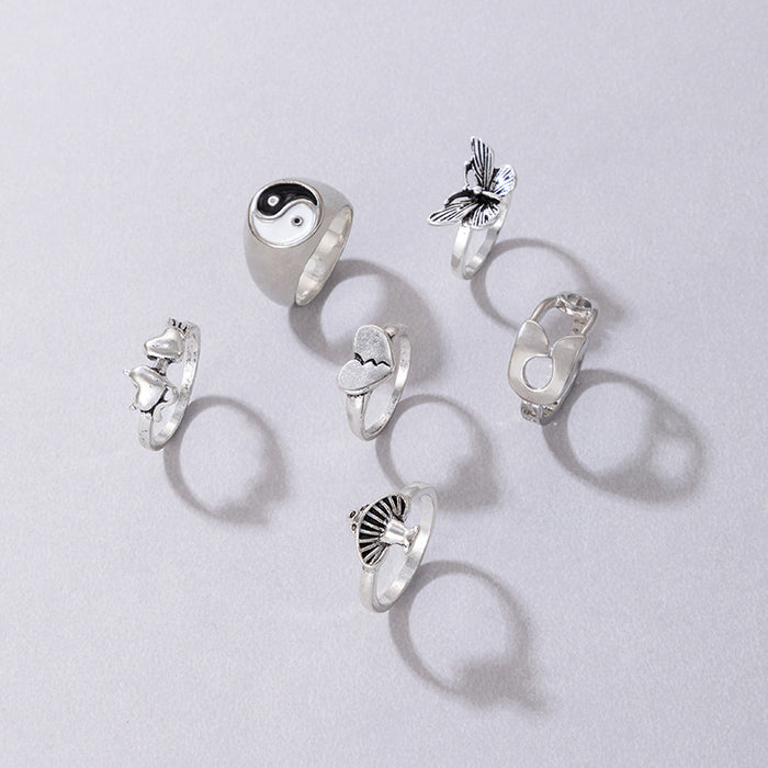 Butterfly Mushroom Rings - 6pcs Set