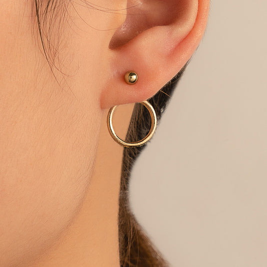 Ring hoop earrings geometric simple earrings