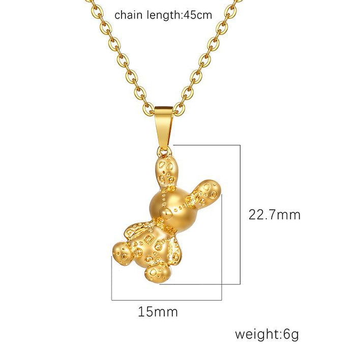 European and American rabbit pendant necklace, 18K plated simple style clavicle chain