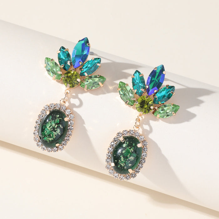 Pendientes verdes coreanos: joyas de diamantes de imitación de moda para un look elegante