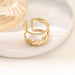 Wholesale 18K real gold, stainless steel, titanium steel irregular openwork rings - wallojewerly 