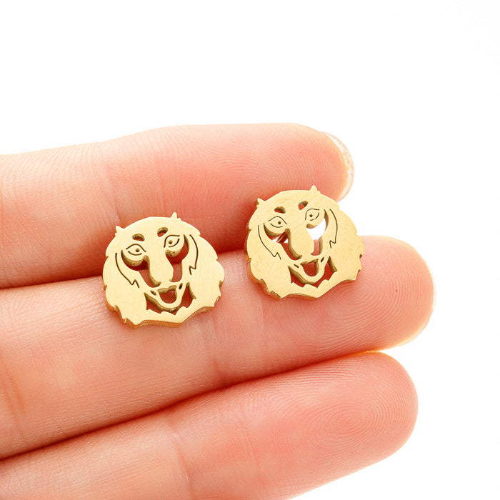 Shih Tzu Dog Stainless Steel Stud Earrings - Fun and Playful Animal Jewelry