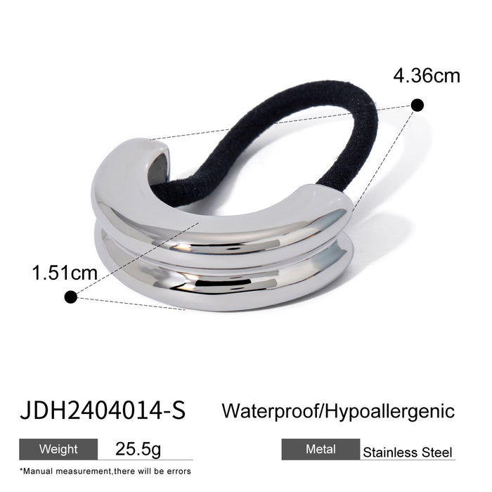 Stainless Steel Hair Tie - High-End Metal Elastic Band for Ponytails