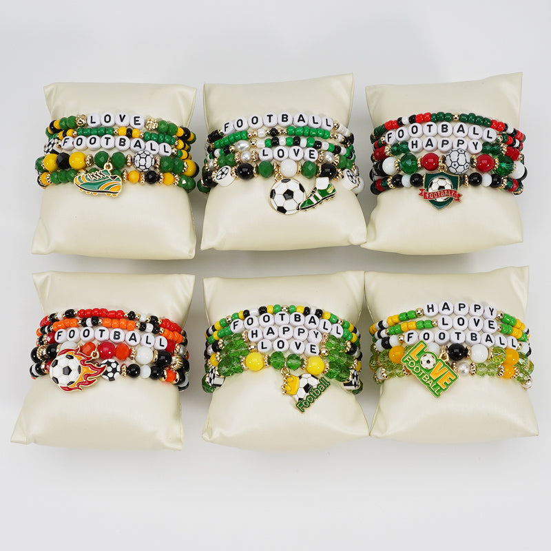 Wholesale Beaded Bracelets Featuring 2026 World Cup Soccer Ball and Sneaker Elements - wallojewerly 