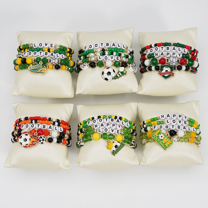 Wholesale Beaded Bracelets Featuring 2026 World Cup Soccer Ball and Sneaker Elements