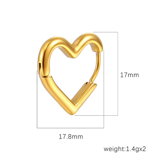 Small heart titanium steel earrings High-grade heart stainless steel design earrings