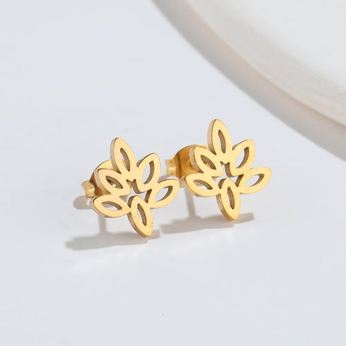 Maple Leaf Stainless Steel Stud Earrings - Simple and Stylish Nature Jewelry