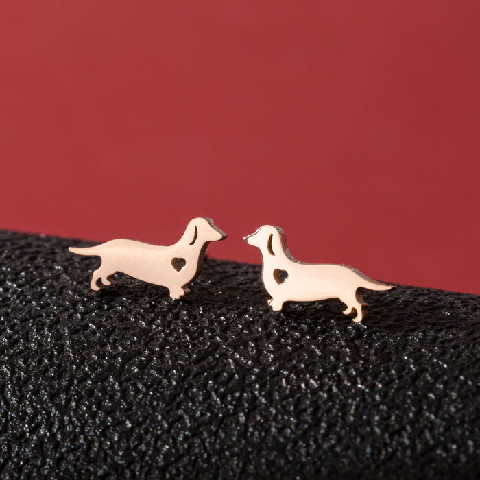 Dog Zodiac Stainless Steel Stud Earrings - Adorable and Playful Animal Jewelry