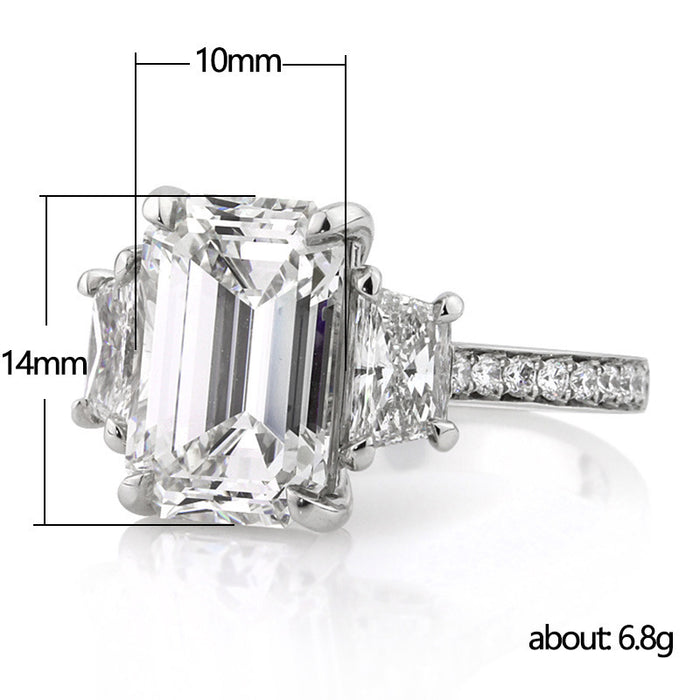 Square diamond zircon simulation ring women's romantic wedding bridal ring