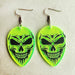 Halloween Skull Alien UFO Witch Furnace Fluorescent Acrylic Earrings - wallojewerly 