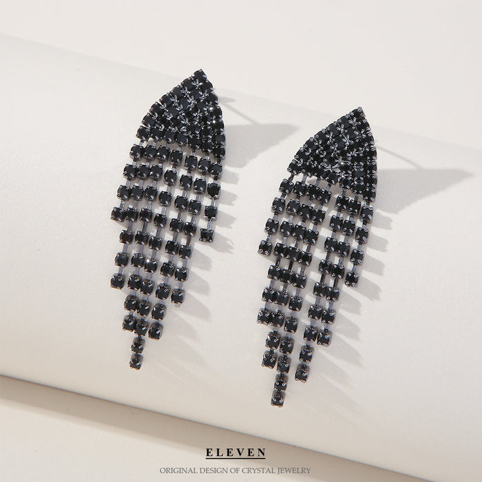 Vintage Long Tassel Earrings - S925 Silver Zircon Butterfly Dangle Earrings for Women - wallojewerly 