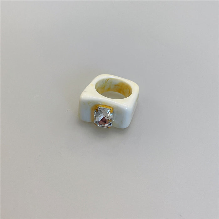 Colored Resin Resin Gemstone Ring - wallojewerly 