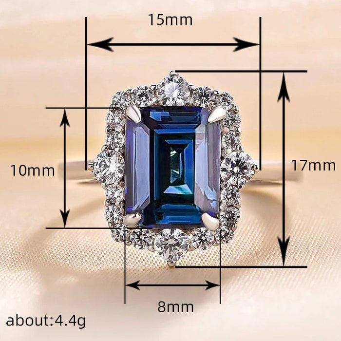 Blue Luxury Ring Imitation Jade Cut Ring